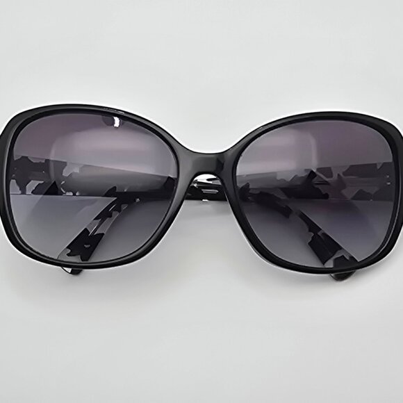 Coach HC8166 L154 Black Mosaic Frame Grey Gradient Lens Cat Eye Sunglasses 58mm main image 7